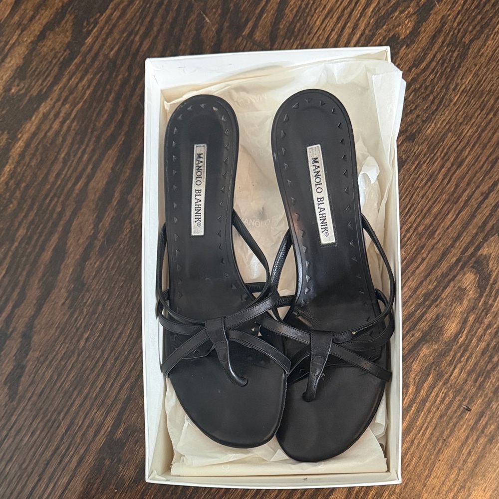 Manolo Blahnik Elegant Black Sandals